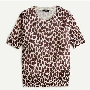 JCrew Silk Blend Giraffe Sweater Shirt